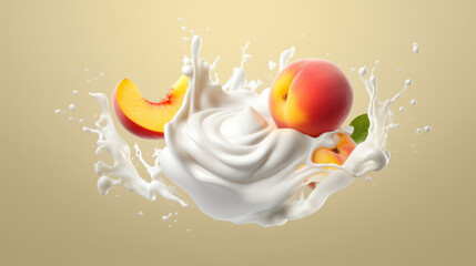 Peach into milk yoghurt sour cream Splash