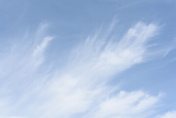 White cloud on the blue sky at a beautiful time of the day