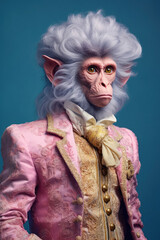Obraz premium Anthropomorphic monkey prince, retro style. 
