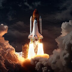 Space shuttle launching into space capturing the power and excitement of space missions 