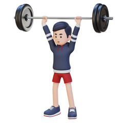 3D Sportsman Character Building Shoulder Strength with Overhead Press Workout