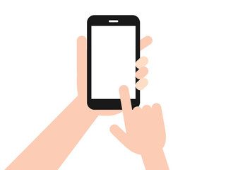 スマートフォンを操作する手