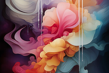 Abstract Colorful Watercolor Art Generative AI