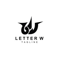 W Letter Logo, Alphabet Initial Vector, Simple Logotype Design, Icon Symbol Template Illustration