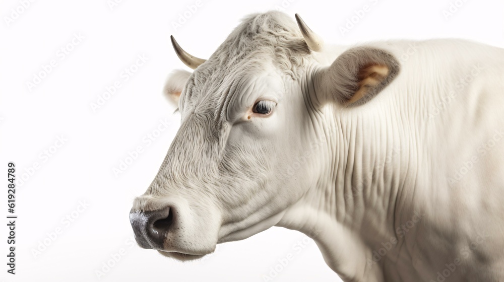 Wall mural cow animal close up cattle agriculture isolated background generative ai