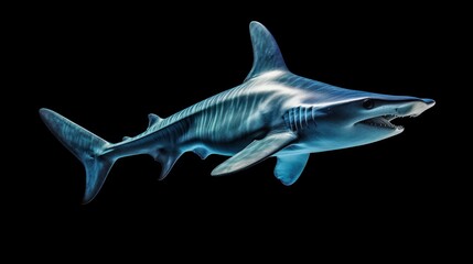 Fototapeta premium shark isolated on black