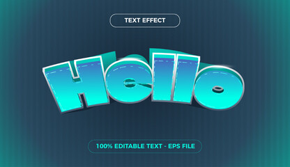 Editable gradation turquoise 3d text effect