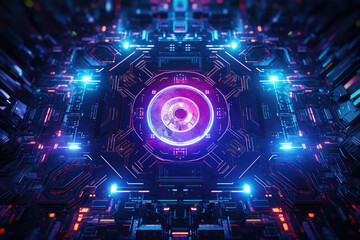 Obraz premium Neon High-Tech Abstract Background