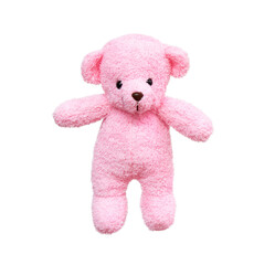 Pink teddy bear baby toy isolated on transparent background.PNG format