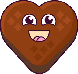 Sweet Choco Candy Heart Smiling Character