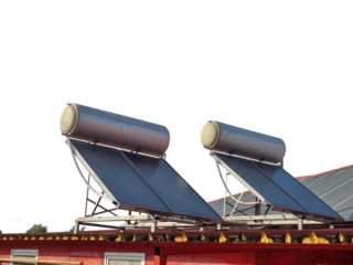 solar heaters panels sky hot water sky side view