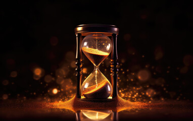 Hourglass with Dark Bokeh Background