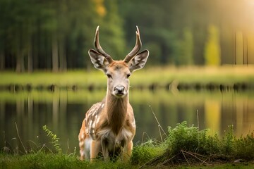 deer in the forest generate with AI tool 