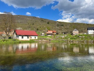 The springs of the Gacka river - Tonkovic spring, Croatia (Izvori rijeke Gacke ili Vrila Gacke - Tonkovićevo vrilo ili Tonković vrilo, Sinac - Lika, Hrvatska)