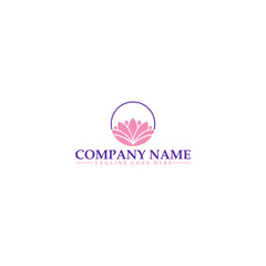 Flower Lotus Logo design template isolated on white background