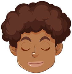 Male cartoon face closing his eyes