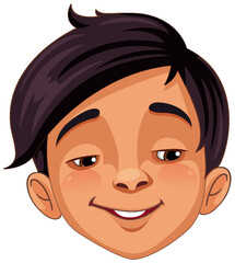 Asian boy head cartoon