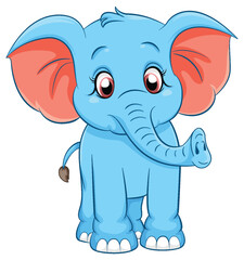 Fototapeta premium Cute simple elephant cartoon isolated