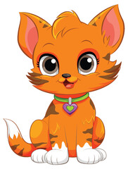 Adorable Cat Cartoon Character