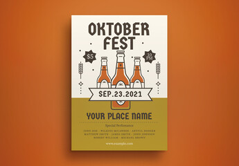 Yellow Flat Design Oktober Fest Flyer Layout