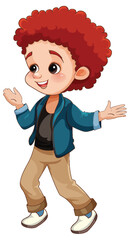 Cheerful Boy Cartoon Character