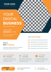 Corporate business flyer design and digital marketing agency brochure cover template