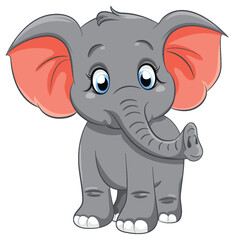 Cute Elephant Cartoon Character