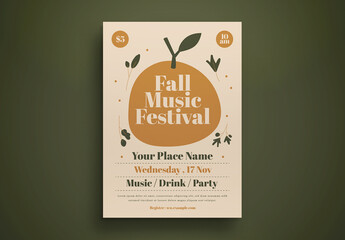 Beige Fall Music Festival Flyer Layout
