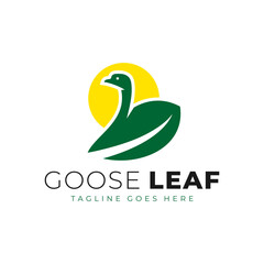 goose leaf vector illustration logo