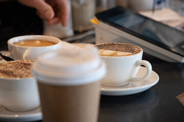 cappuccino and coffee