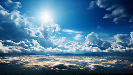 Obraz premium Beautiful blue sky cloudsfor background. Panorama of sky