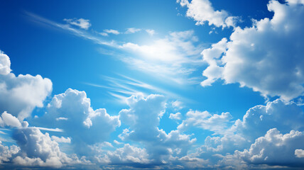 Beautiful blue sky cloudsfor background. Panorama of sky - obrazy, fototapety, plakaty