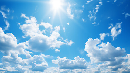 Beautiful blue sky cloudsfor background. Panorama of sky - obrazy, fototapety, plakaty