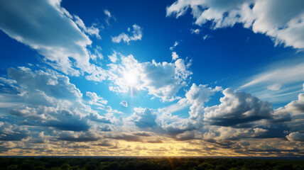Obraz premium Beautiful blue sky cloudsfor background. Panorama of sky