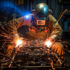 Light spark of welding