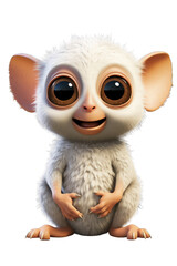 Obraz premium Tarsier: Big Eyes Take Center Stage in Cute Cartoon Avatar. Generative AI.