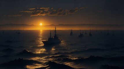 sailing across a vast ocean.