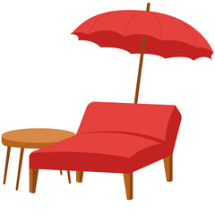 Beach Lounger Chairs Illustration