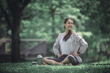 Young adult female discover serenity of rejuvenating mind-body practice. Unlock soul, vitality...