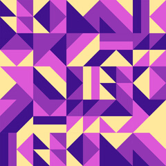 Geometric Mosaic Abstract Pattern Decorative Ornament Background Seamless Vector Illustration Blue Purple