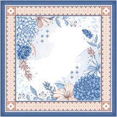 Obraz premium hand drawn floral scarves hijab design