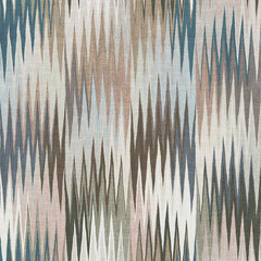 Rug seamless texture with zigzag pattern, ethnic fabric, grunge background, boho style pattern, 3d illustration - 619294791