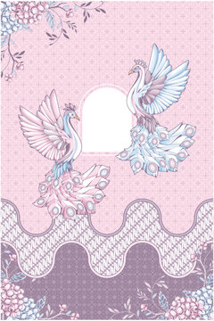 beautiful peacock batik pattern background