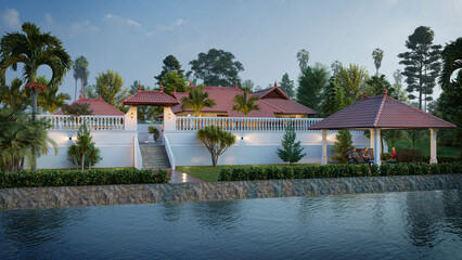 Obraz premium 3d illustration of a newly built luxury home