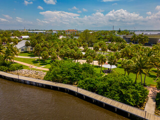 Aerial drone photo Flagler Park Stuart Florida