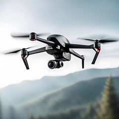 Fototapeta na wymiar Flying camera drone in nature. 