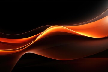 Abstract Light Orange wave on black background