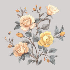 Vintage rose flowers floral pastel
