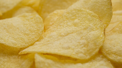 Crisp potato chips macro view