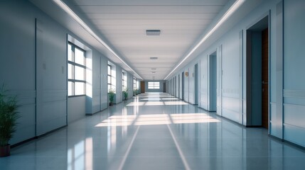 empty hospital corridor, best for background concepts and ideas for business presentation background, wallpaper and backdrop
